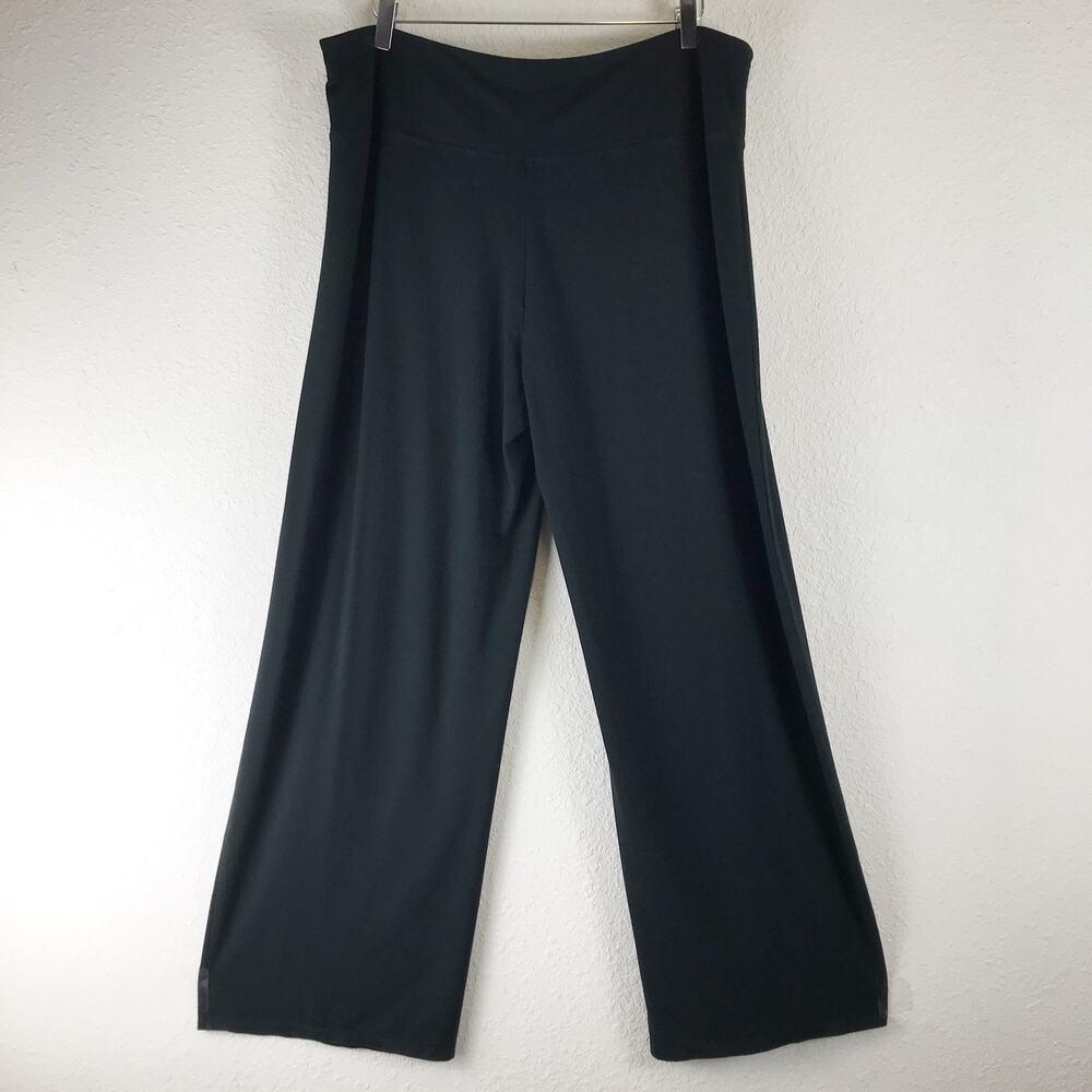 J. Jill Wearever Smooth-Fit Full Wide Leg Pull-On Pants Black Lagenlook Size XL